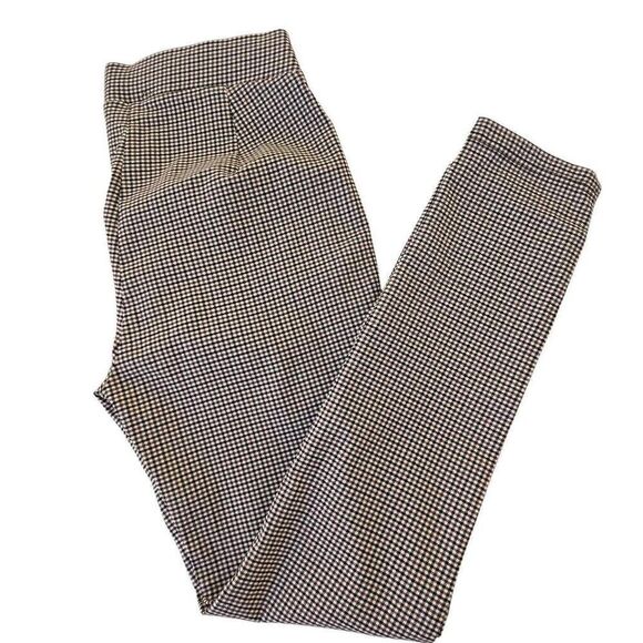 Tommy Hilfiger Womens Micro Check Pull On Ankle Trouser Pants Black Brown Size 6 - Picture 4 of 13